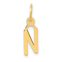 14k Small Slanted Block Letter N Initial Charm-YC644N