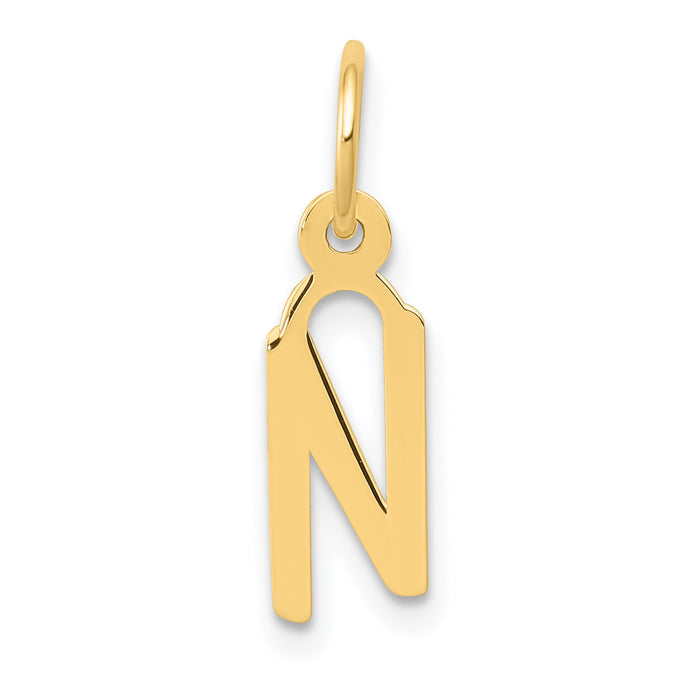 14k Small Slanted Block Letter N Initial Charm-YC644N