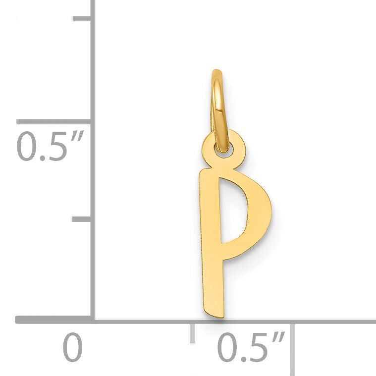 14k Small Slanted Block Letter P Initial Charm-YC644P