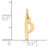 14k Small Slanted Block Letter P Initial Charm-YC644P