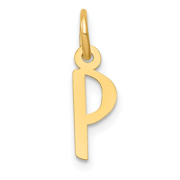 14k Small Slanted Block Letter P Initial Charm-YC644P