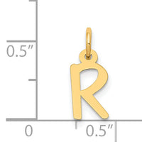 14k Small Slanted Block Letter R Initial Charm-YC644R