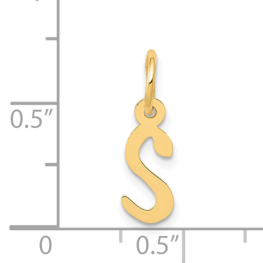 14k Small Slanted Block Letter S Initial Charm-YC644S