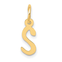 14k Small Slanted Block Letter S Initial Charm-YC644S