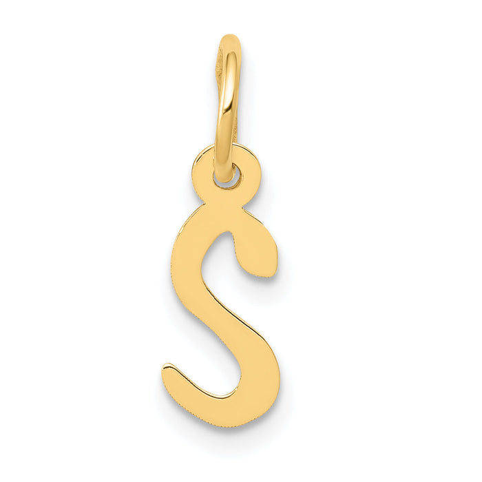 14k Small Slanted Block Letter S Initial Charm-YC644S