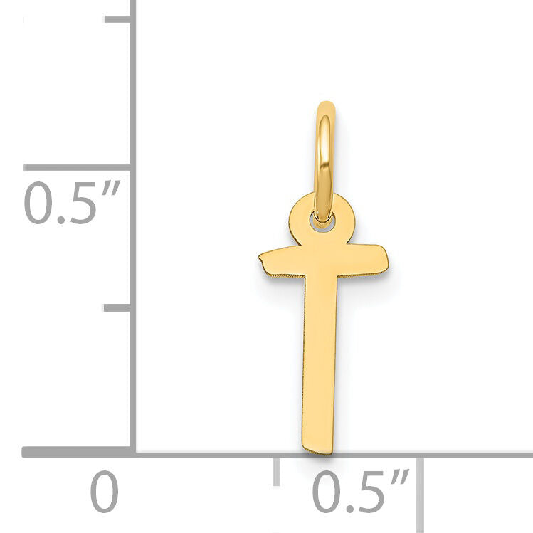 14k Small Slanted Block Letter T Initial Charm-YC644T