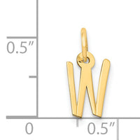 14k Small Slanted Block Letter W Initial Charm-YC644W
