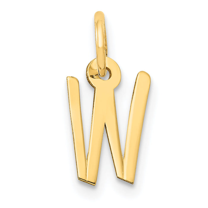 14k Small Slanted Block Letter W Initial Charm-YC644W