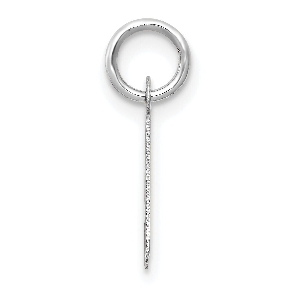 14k White Gold Small Slanted Block Letter A Initial Charm-YC645A