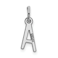 14k White Gold Small Slanted Block Letter A Initial Charm-YC645A