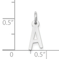 14k White Gold Small Slanted Block Letter A Initial Charm-YC645A