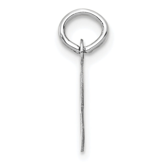 14k White Gold Small Slanted Block Letter B Initial Charm-YC645B