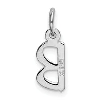 14k White Gold Small Slanted Block Letter B Initial Charm-YC645B