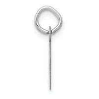 14k White Gold Small Slanted Block Letter D Initial Charm-YC645D