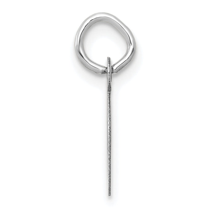 14k White Gold Small Slanted Block Letter D Initial Charm-YC645D