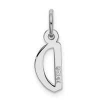 14k White Gold Small Slanted Block Letter D Initial Charm-YC645D