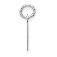 14K White Gold Small Slanted Block Letter E Initial Charm-YC645E