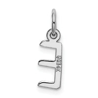 14K White Gold Small Slanted Block Letter E Initial Charm-YC645E