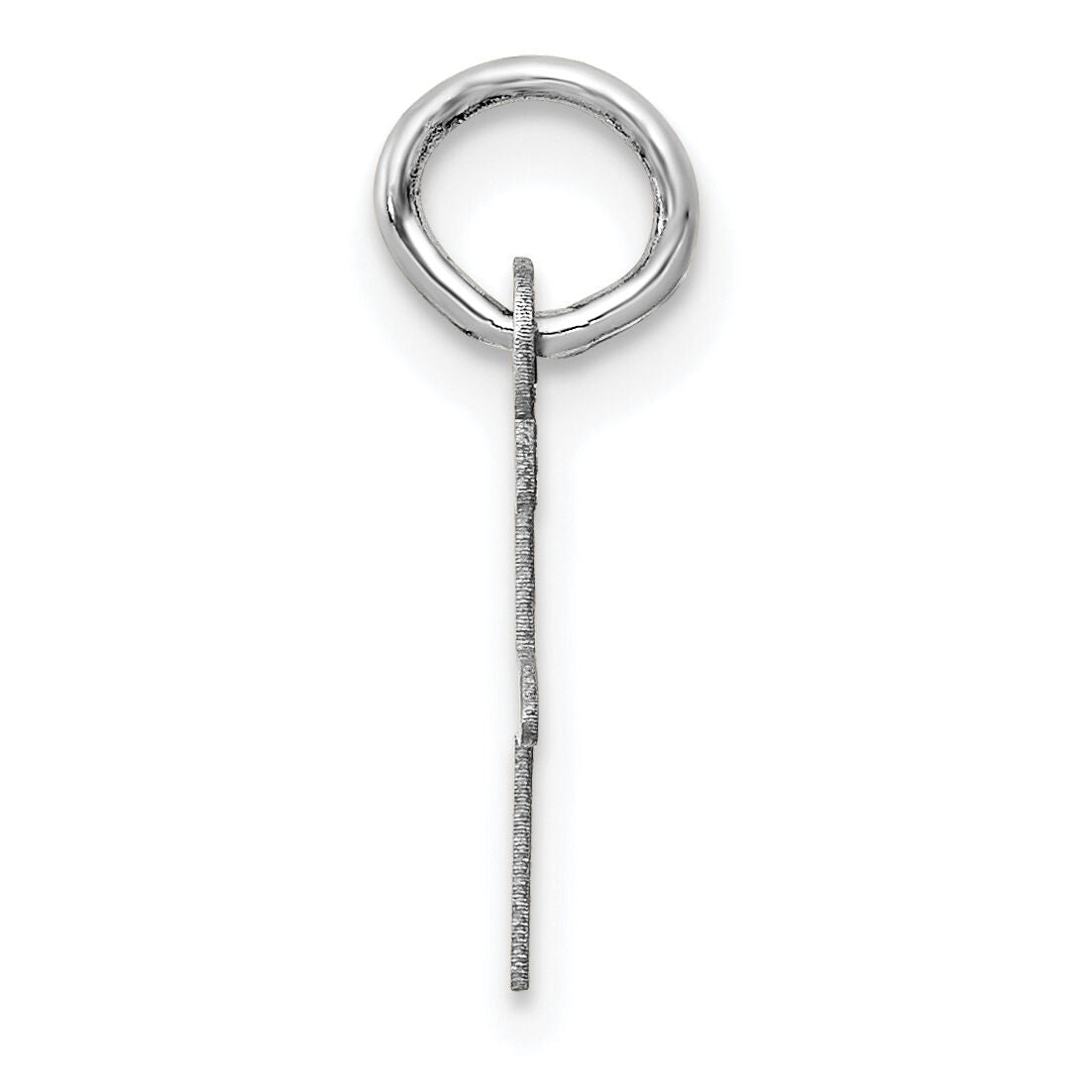 14K White Gold Small Slanted Block Letter F Initial Charm-YC645F
