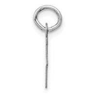 14K White Gold Small Slanted Block Letter F Initial Charm-YC645F
