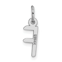 14K White Gold Small Slanted Block Letter F Initial Charm-YC645F
