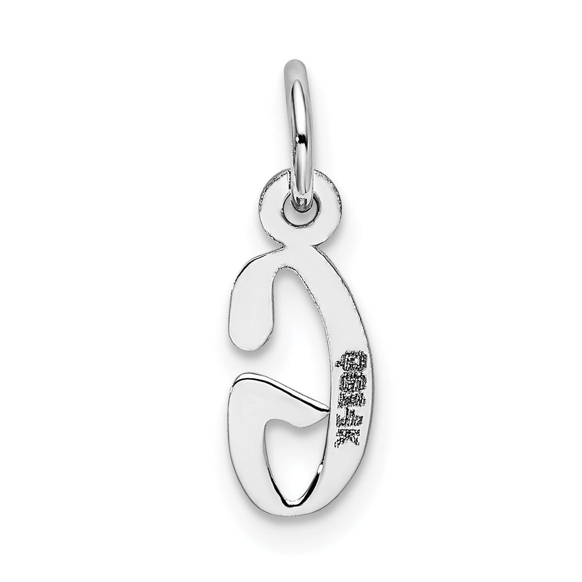 14K White Gold Small Slanted Block Letter G Initial Charm-YC645G