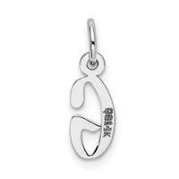 14K White Gold Small Slanted Block Letter G Initial Charm-YC645G
