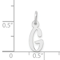 14K White Gold Small Slanted Block Letter G Initial Charm-YC645G