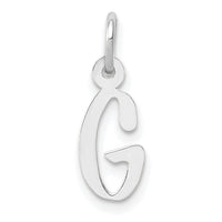 14K White Gold Small Slanted Block Letter G Initial Charm-YC645G