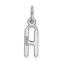 14K White Gold Small Slanted Block Letter H Initial Charm-YC645H