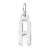 14K White Gold Small Slanted Block Letter H Initial Charm-YC645H