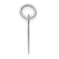 14K White Gold Small Slanted Block Letter I Initial Charm-YC645I