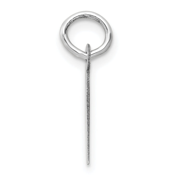 14K White Gold Small Slanted Block Letter I Initial Charm-YC645I