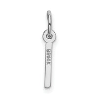 14K White Gold Small Slanted Block Letter I Initial Charm-YC645I