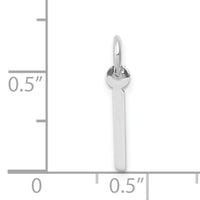 14K White Gold Small Slanted Block Letter I Initial Charm-YC645I