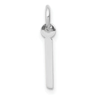 14K White Gold Small Slanted Block Letter I Initial Charm-YC645I