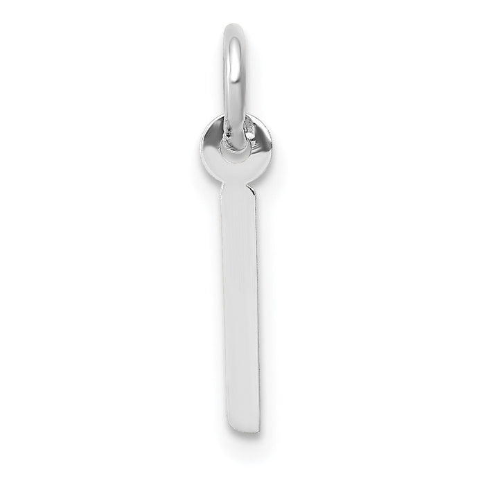 14K White Gold Small Slanted Block Letter I Initial Charm-YC645I