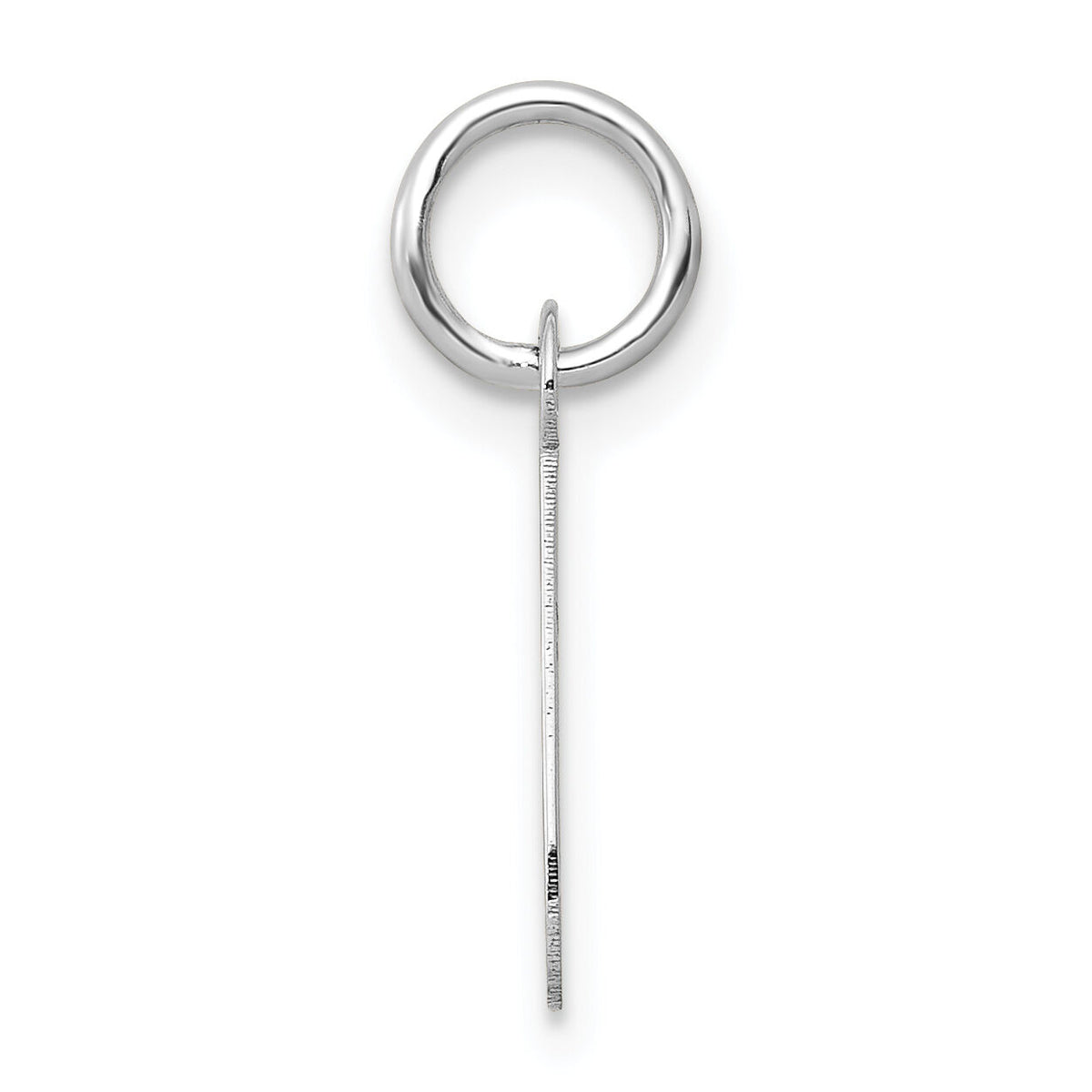 14K White Gold Small Slanted Block Letter J Initial Charm-YC645J