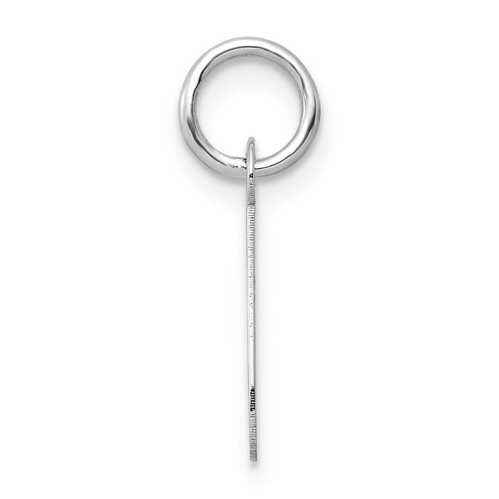14K White Gold Small Slanted Block Letter J Initial Charm-YC645J