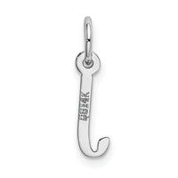 14K White Gold Small Slanted Block Letter J Initial Charm-YC645J