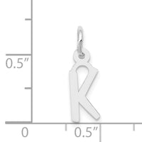14K White Gold Small Slanted Block Letter K Initial Charm-YC645K