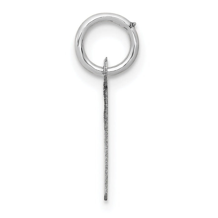 14K White Gold Small Slanted Block Letter L Initial Charm-YC645L