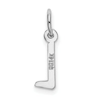 14K White Gold Small Slanted Block Letter L Initial Charm-YC645L