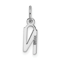 14K White Gold Small Slanted Block Letter N Initial Charm-YC645N