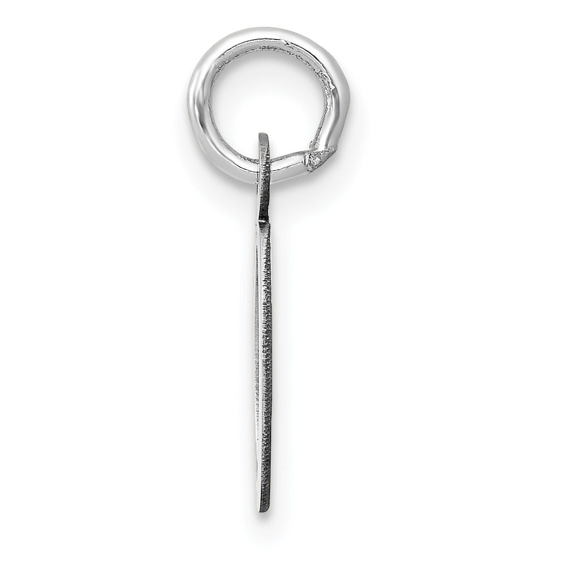 14K White Gold Small Slanted Block Letter O Initial Charm-YC645O