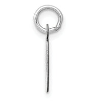 14K White Gold Small Slanted Block Letter O Initial Charm-YC645O
