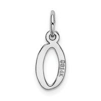 14K White Gold Small Slanted Block Letter O Initial Charm-YC645O
