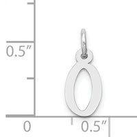 14K White Gold Small Slanted Block Letter O Initial Charm-YC645O