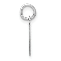 14K White Gold Small Slanted Block Letter P Initial Charm-YC645P
