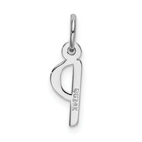 14K White Gold Small Slanted Block Letter P Initial Charm-YC645P